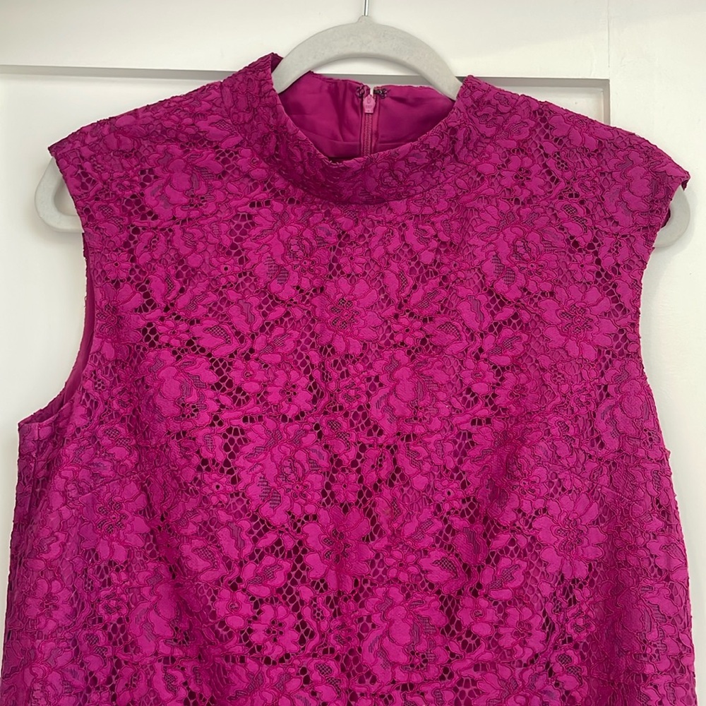 Donna Morgan Purple Sheath Mini Dress Mock Neck Sleeveless